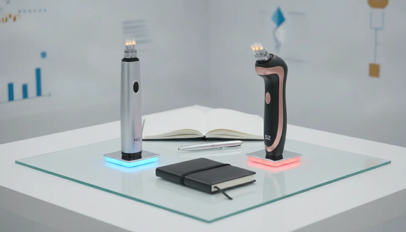 Side-by-side comparison of the CytoPen NG and S2 microneedling device cost and features.