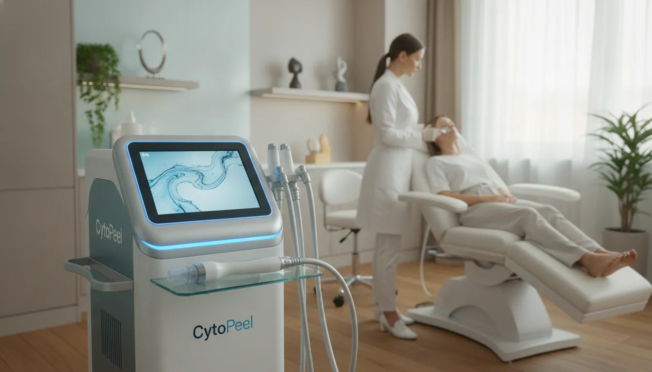 CytoPeel hydradermabrasion machine used for a facial treatment in a med spa.